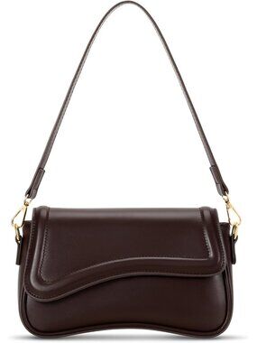 〽️Women's Coffee PU Leather Hobo Trendy Cute Mini Clutch Purses Shoulder Bag